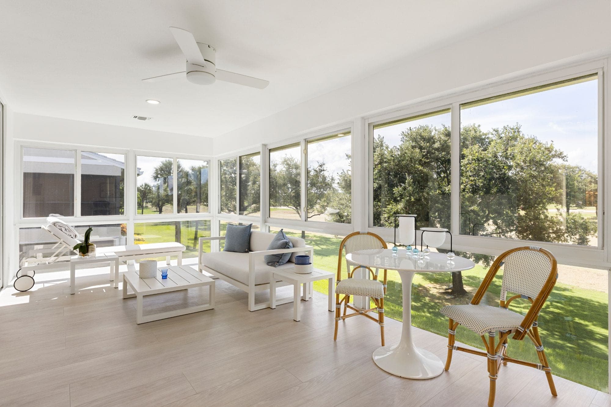 Sunroom lounge with fairway views